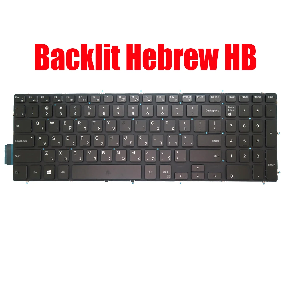 

Backlit Hebrew HB Keyboard For DELL For Vostro 3580 3581 3582 3583 3584 3590 3591 5568 7570 7580 For Latitude 3500 3590 New