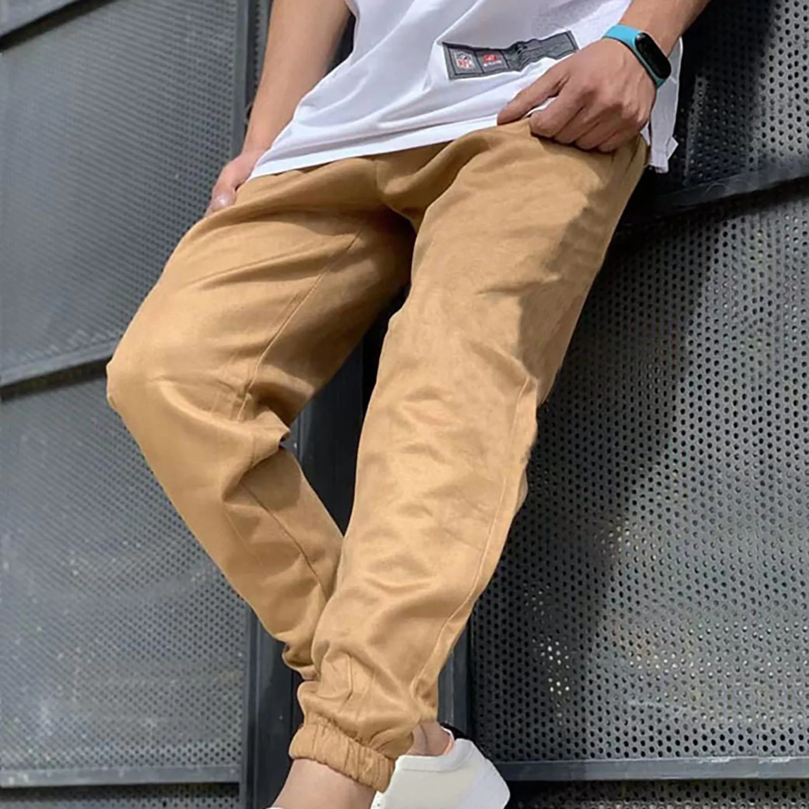 

Брюки мужские хлопковые на шнуровке, модные повседневные однотонные свободные спортивные штаны-султанки в Корейском стиле, одежда для мужчин, лето 2023