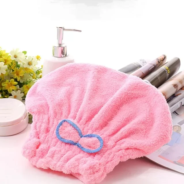 

Shower Cap for Women Hair Cap Microfibre Quick Hair Drying Bath Spa Bowknot Wrap Towel Hat Cap For Bath Bathroom Accessories