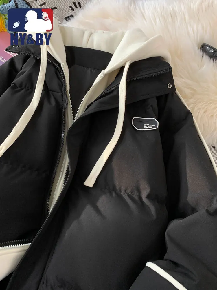 Brand 2024 New Fake Two Pieces Hood Down jacket Men's and Women's Fashion Warm Thickened COUPLE'S Outerwear down Coat