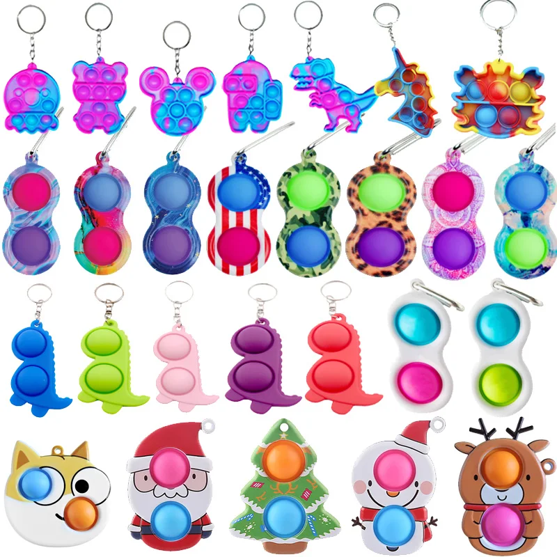 

Мини-брелок для ключей с пузырьками, простой диммер, сенсорные игрушки-антистресс, сжимаемая детская игрушка для взрослых и детей, популярн...