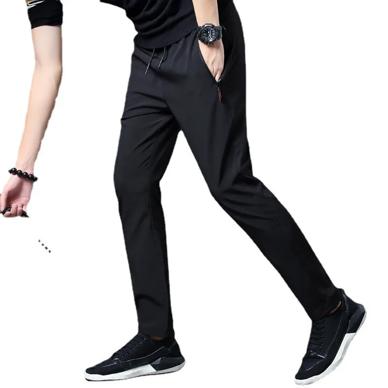 

Quick-drying ice silk summer men's nine-point trousers casual sports straight thin section