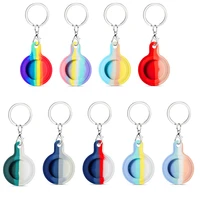 gradient silicone case for apple airtag tracker locator air tag liquid silicone portable keychain for apple air tag case