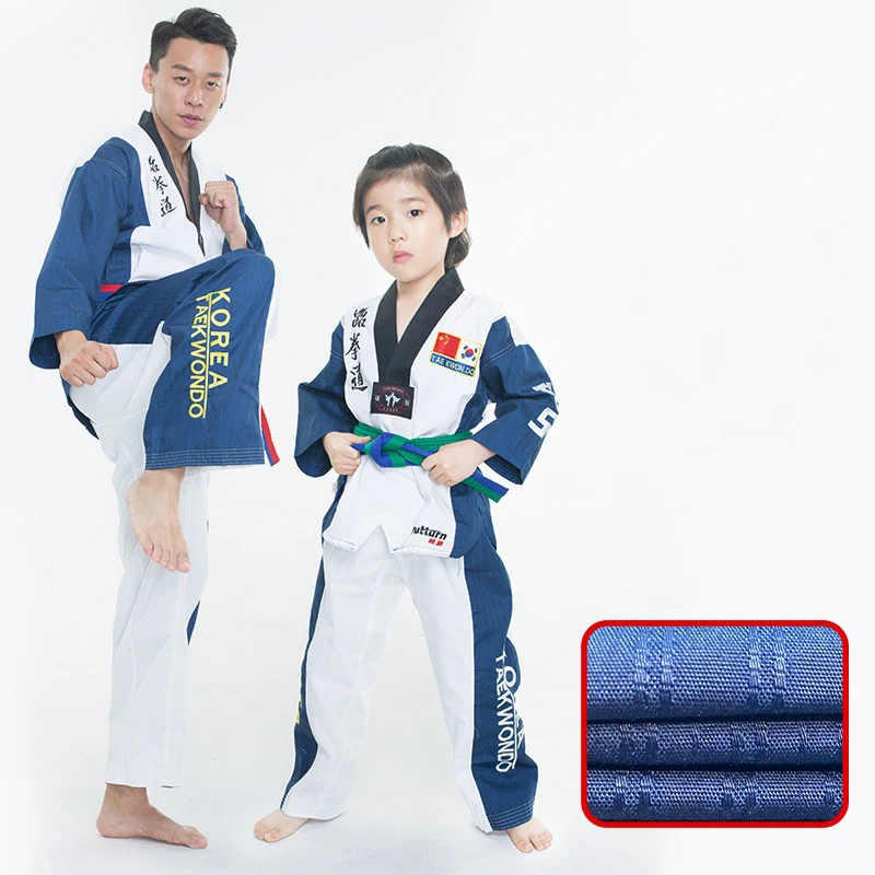 Детское боевое искусство TKD Tae Kwon Do Korea V-образный вырез тхэквондо Dobok для карпов и