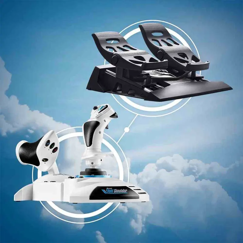 Черный/белый оригинальный T.Flight Hotas One Flight Stick и дроссель + педали руля TFRP для Xbox