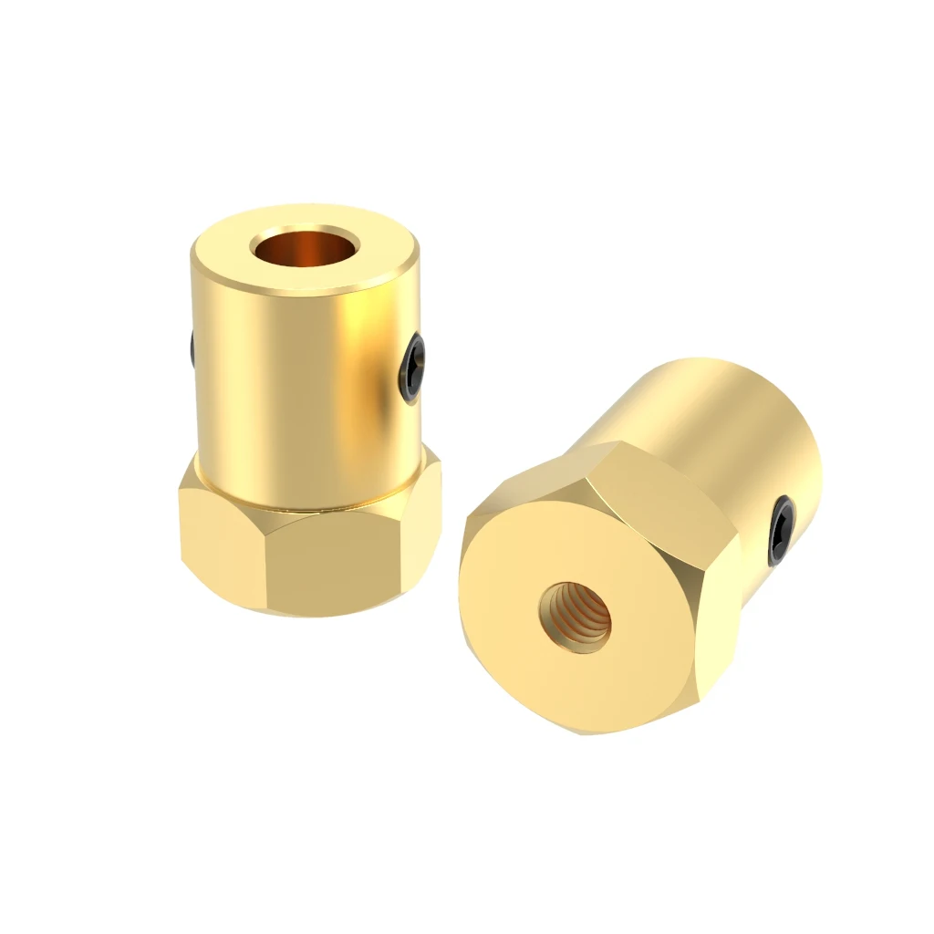 D12L18 12mm Hexagon Tire Connector Brass Coupling for 2/3/3.17/4/5/6/7/8mm Spindle Hex Adapter for RC Cars Connecting Parts