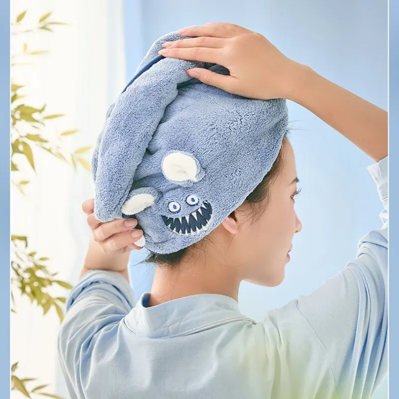 

Little Monster Hair Drying Cap Quick Dry Hair Wash Hair Wipe Tower Super Absorbent Cute Towel Hair Wrapper for Ladies