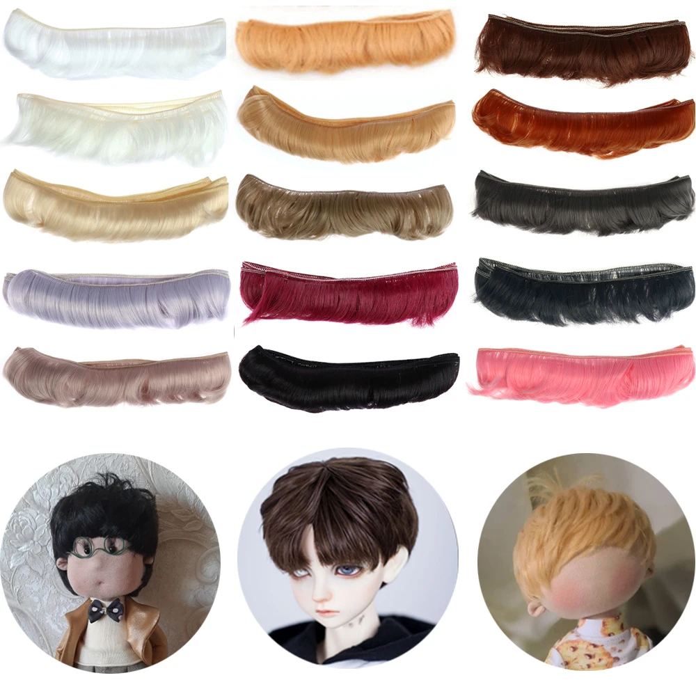 

1Pc 1/6 1/4 1/3 Doll Fringe Hair 100*5cm High-Temperature Short Curly Wigs Toy Toupee Mini Tresses Accessories DIY Kids Gifts