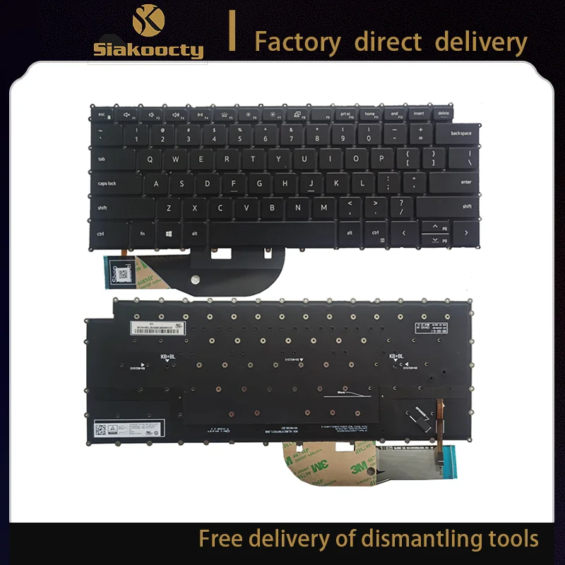 

Siakoocty NEW Genuine FOR DELL XPS 15 9500 XPS 15-9500Precision US Backlit Keyboard 0K3VC4