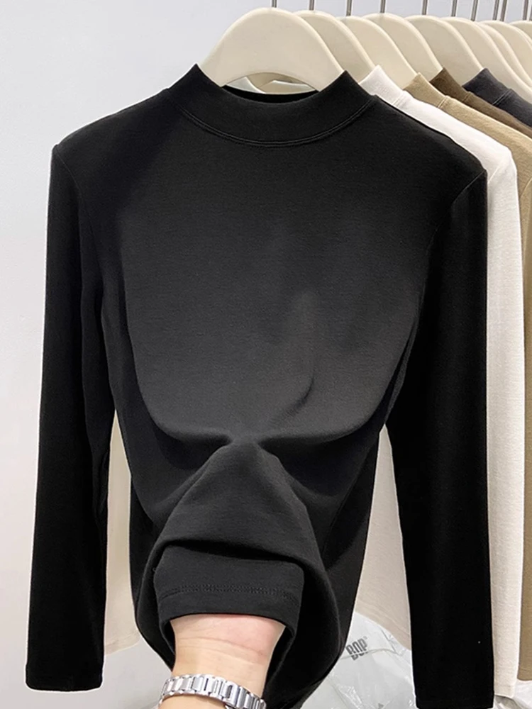 Нижняя рубашка Dralon с полувысоким воротником женская нижняя осень и зима 2024 новый