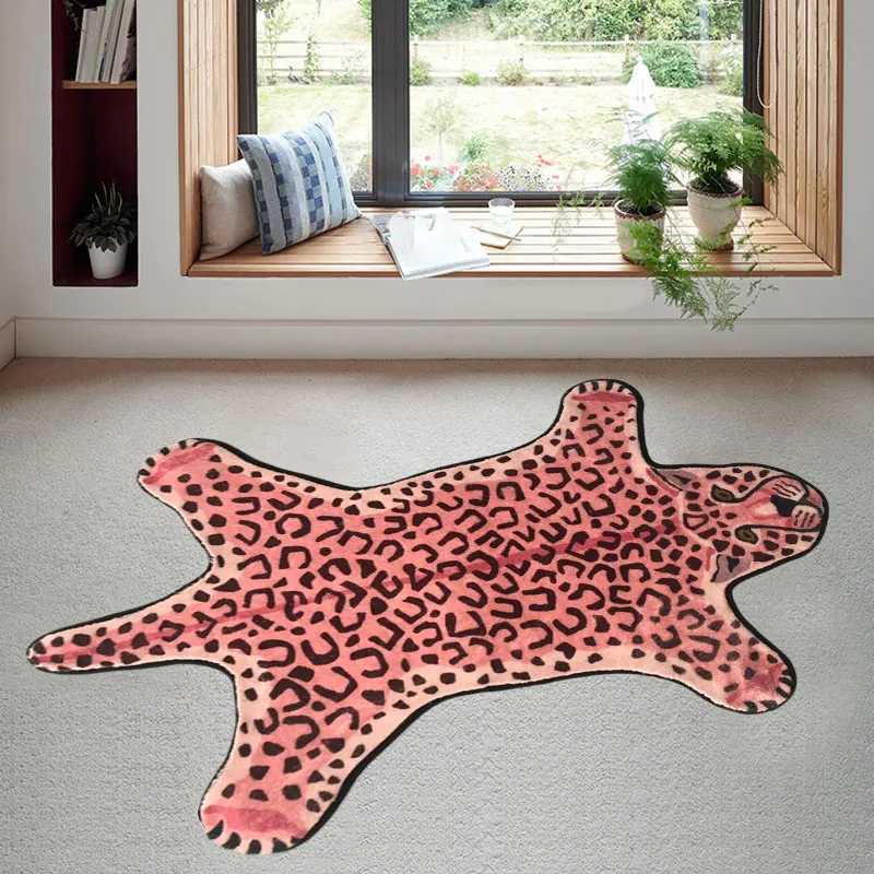 catoon leopard pattern rug non slip antiskid mat washable animal print carpet for living room bedroom room decor floor mat rugs free global shipping