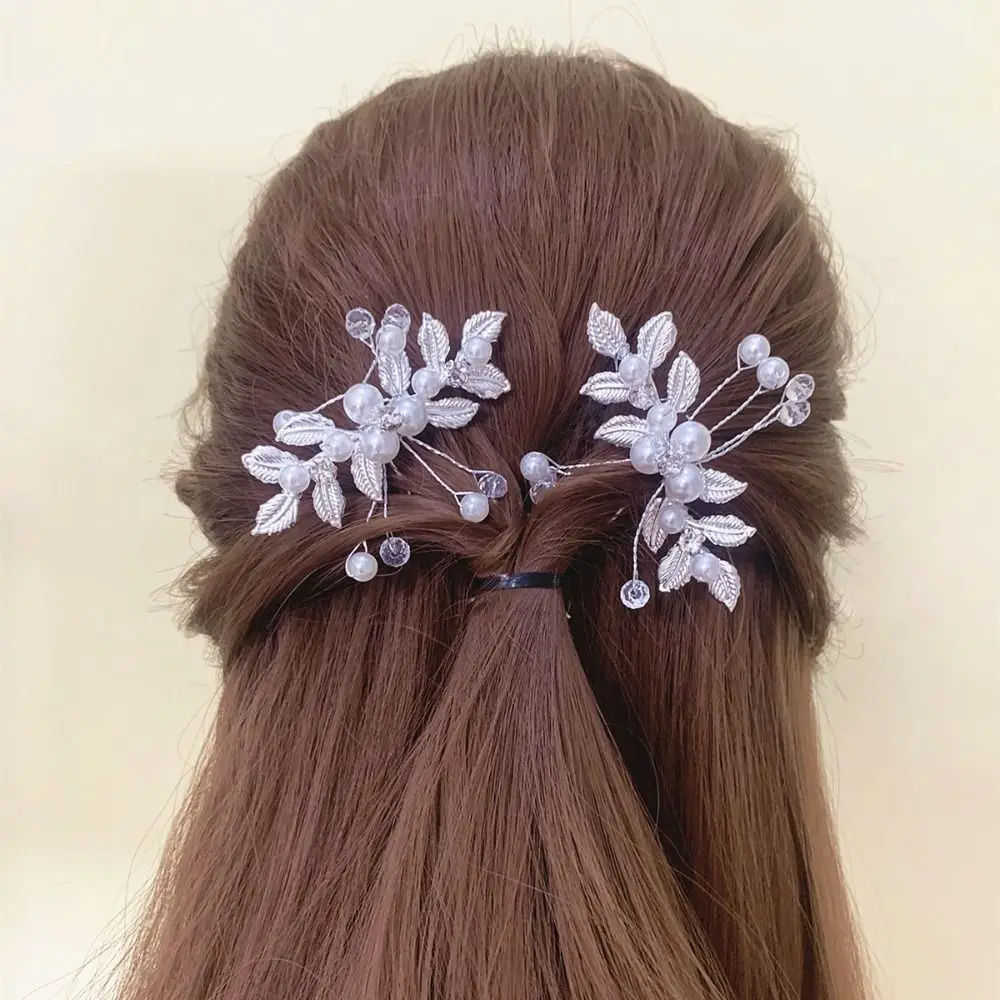 

3pcs Rhinestone Pearl U-shaped Pin Bridal Hair Accessories Women Hair Comb Bride Hair Clips Flower Hair Pins Wedding Hairstyle