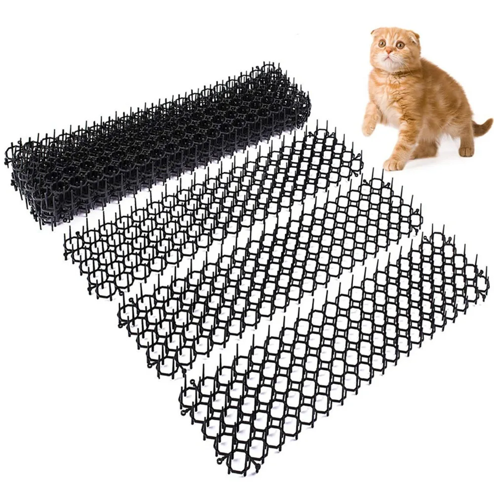 

12PCS 200x155m Black Plastic Cat Dog Repellent Mat For Drive Away Animals Protect Flowers Plants Garden Fence Supplies