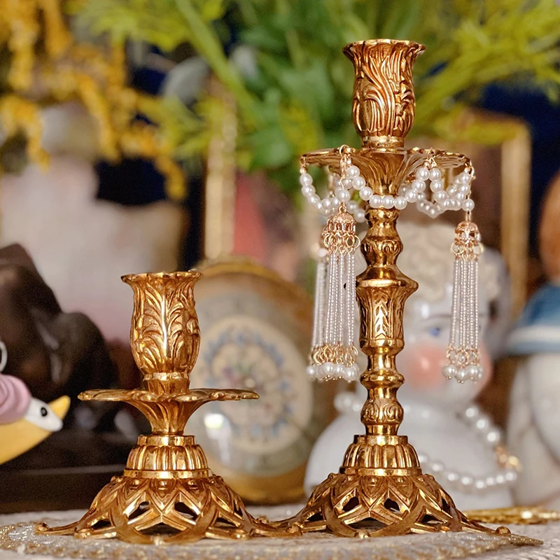 European Romantic Wedding Modern Candle Holders Metal Cute Bulk Aesthetic Portavelas Home Decorations