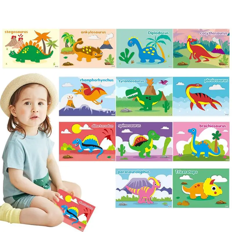 

3D EVA Foam Stickers DIY Foam Puzzle Animals Self-adhesive Cartoon Stickers Puzzle Game For Handmade Crafts Learning Toy