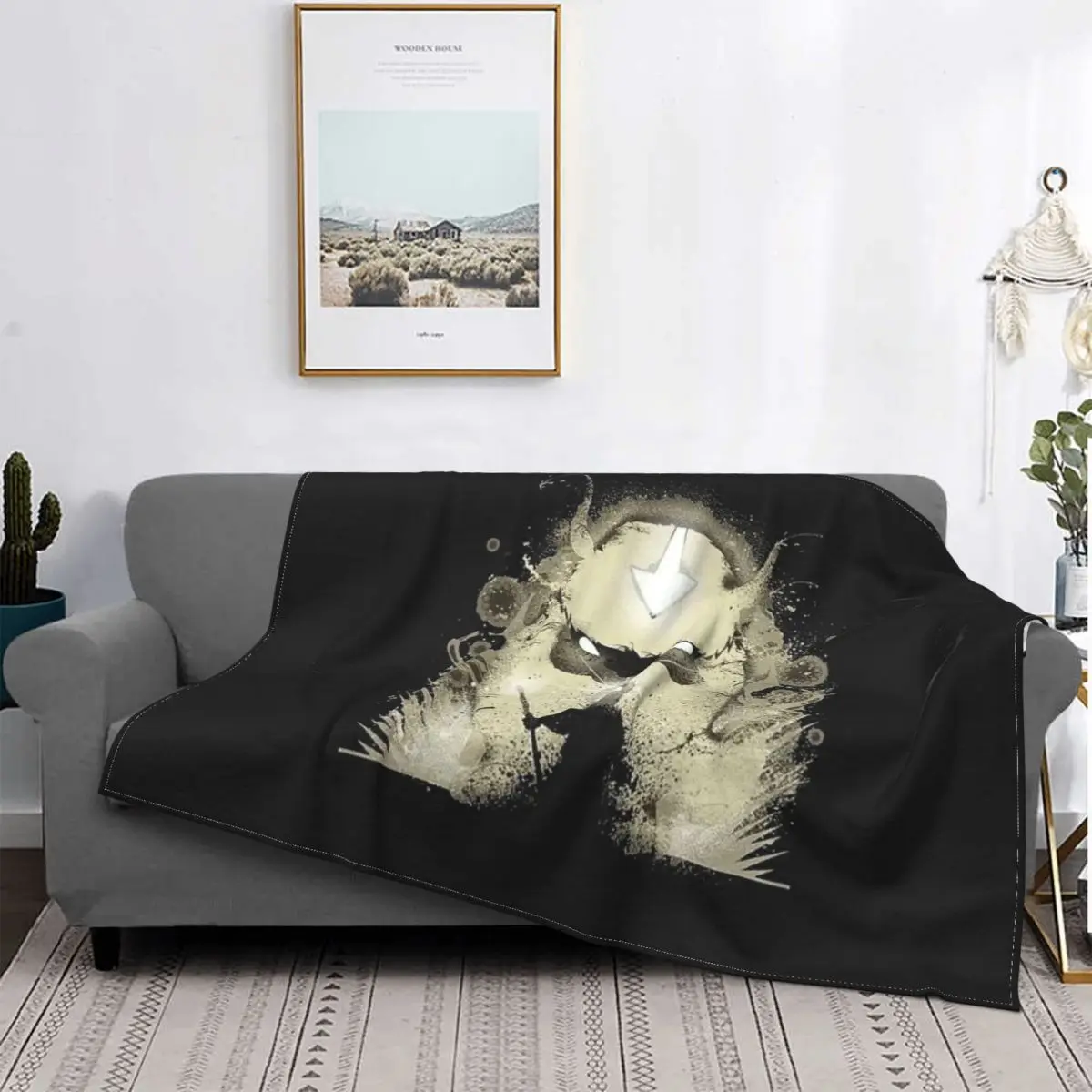 

Avatar Aang-Manta de muselina a cuadros para cama, manta con capucha para sofá, colchas de verano