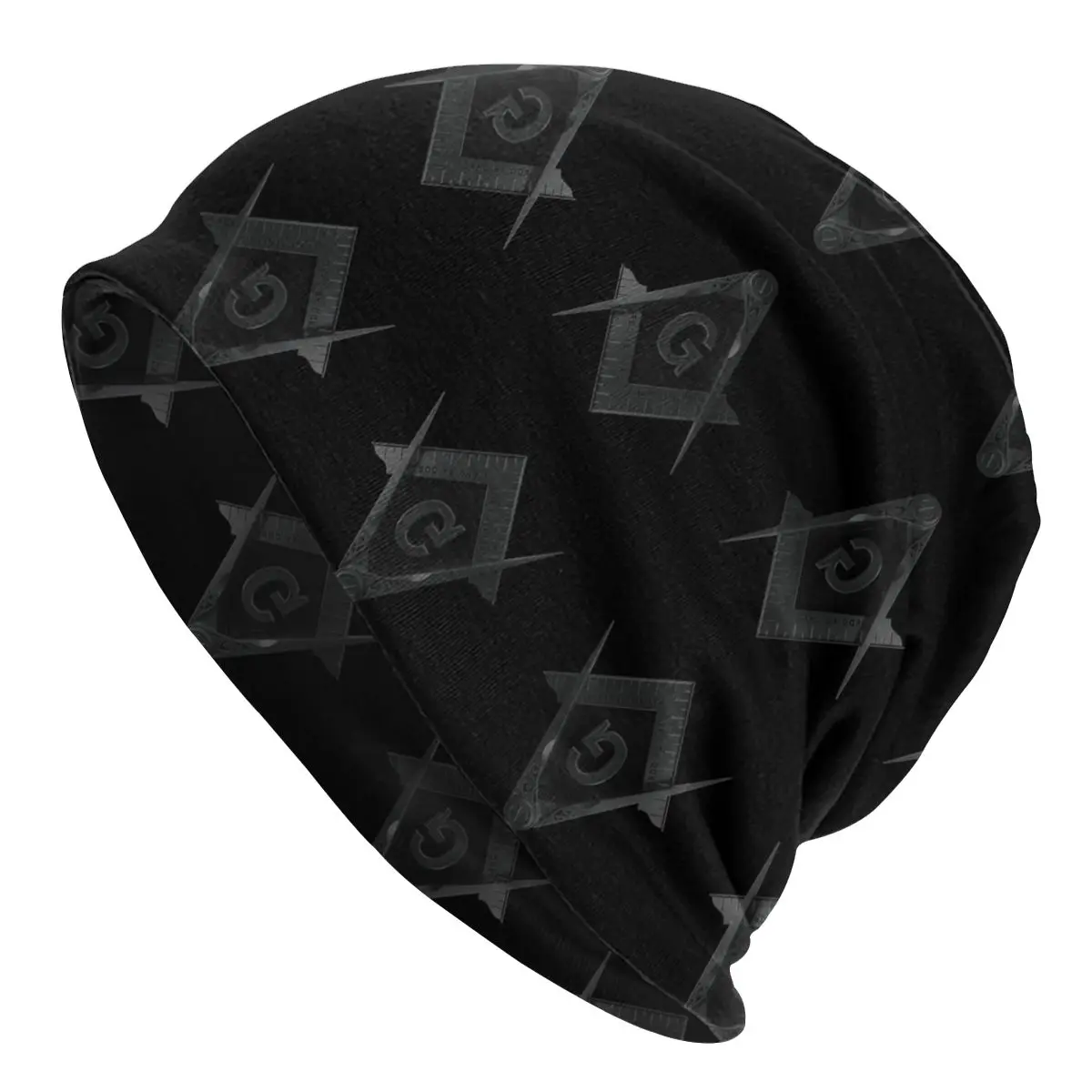 

Freemason угольник и циркуль Stealth Masonic Beanie, вязаная шапка для мужчин и женщин, зимние теплые шапочки, облегающие шапки для лыж