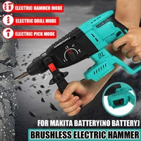 brushless electric hammer 4 functions cordless rechargeable rotary hammer impact drill power tools for makita 18v battery