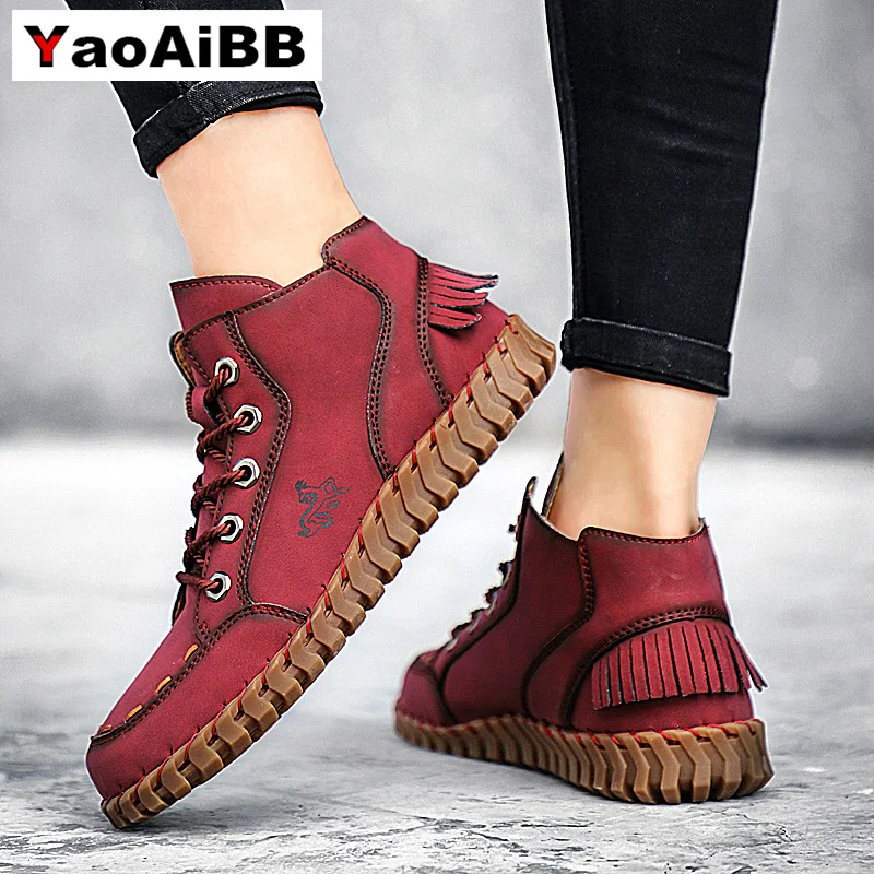 

Martin Boots Women British Style Fashion All-Match Motorcycle Female Autumn Winter Short Boots Ankle Walking Driving high-tops