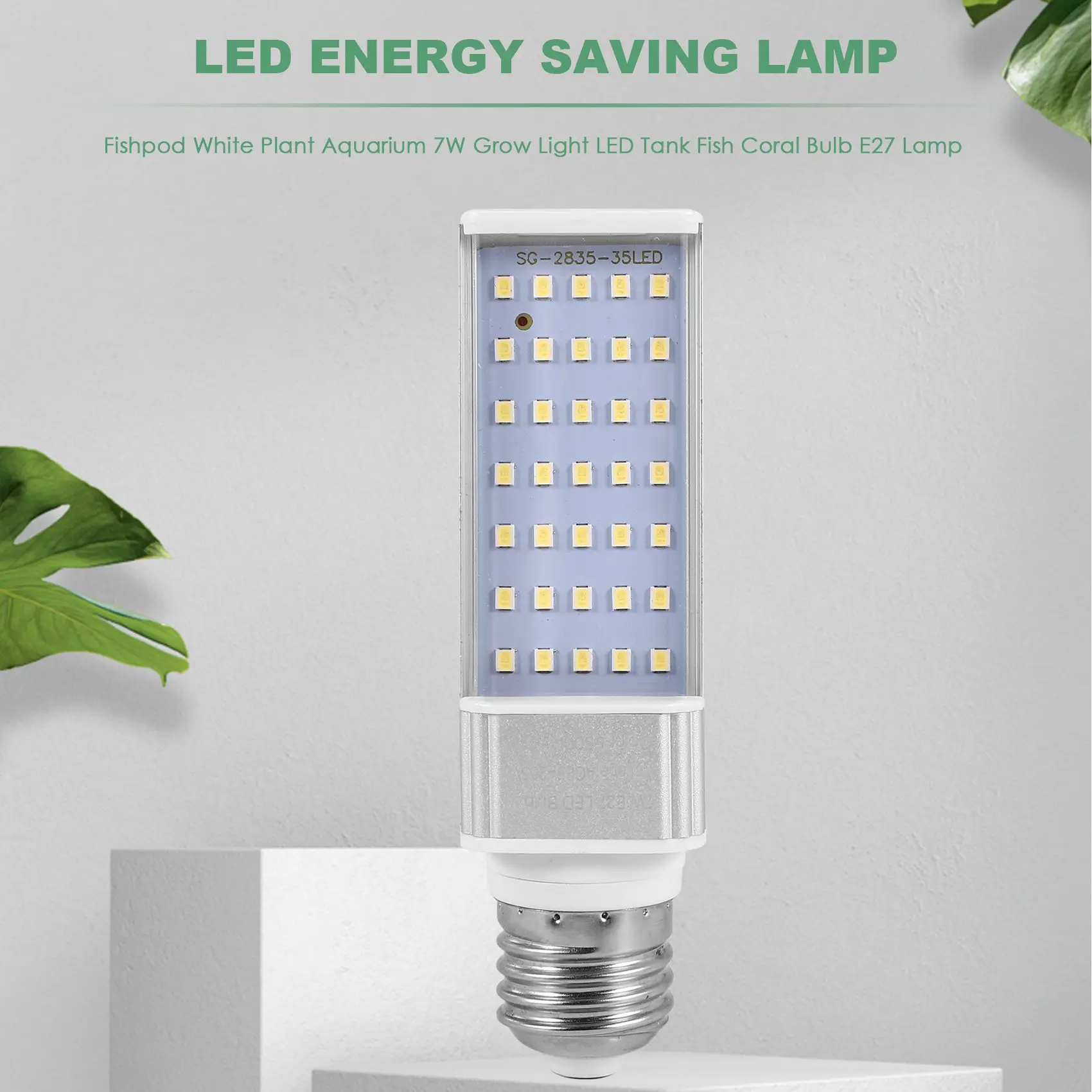 Fishpod Белый Растительный Аквариум 7 Вт Свет для выращивания Светодиодная Лампа