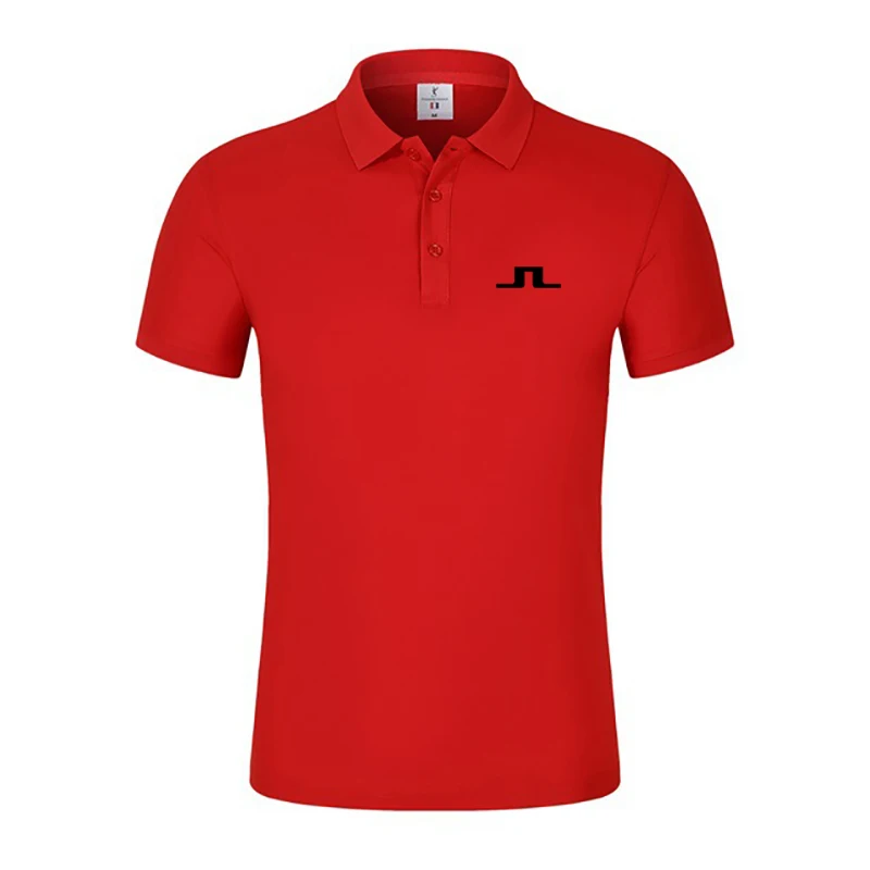 Summer Men Golf Shirts Embroidery Logo J LINDEBERG Golf Wear Casual Short Sleeve BreathableHigh Quality Men's Polo T Shirt Tops
