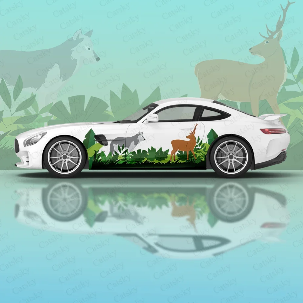 z kreskówek Cute Animals Design Naklejki na karoserię Itasha Winylowa naklejka boczną samochodu ﻿ Автомобильные