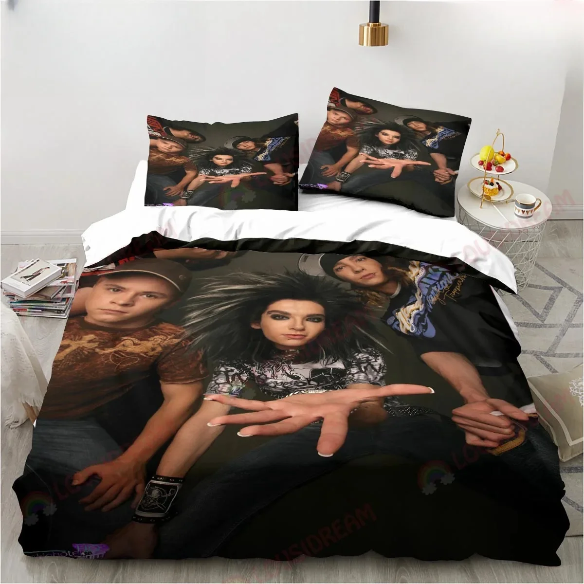 Комплект постельного белья Tokio Hotel, комплект простыней для музыкальной группы, экскаватора, двойной комплект детского постельного белья King Twin ‌ Комплекты пододеяльников из микрофибры и полиэстера
