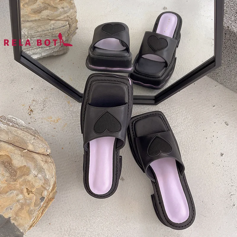 Женские шлепанцы на толстой подошве повседневные Шлепанцы из искусственной кожи