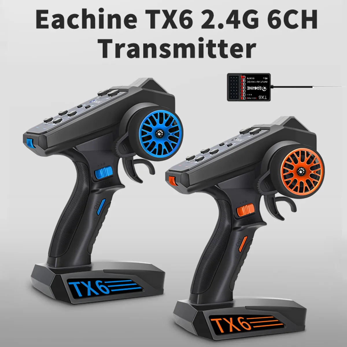 

Eachine TX6 6CH 2.4G Transmitter W/ Receiver For ZD 9053 EX07 MT8 16427 9116 9104 9072 JLB 11101 Rc Car Boat Tank Model Parts