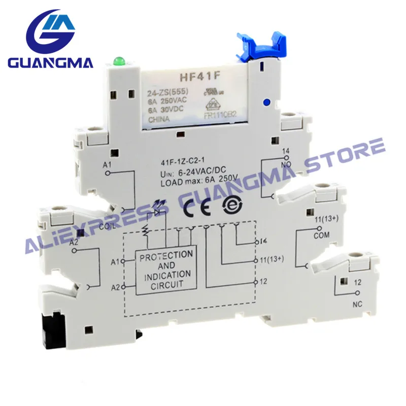 

10 шт., HF41F-005 012 024-ZS -HS -ZST-GST 41F-1Z-C2-1, фотосессия 4/5Pin 6a, фотореле 5 В, 12 В, 24 В постоянного тока