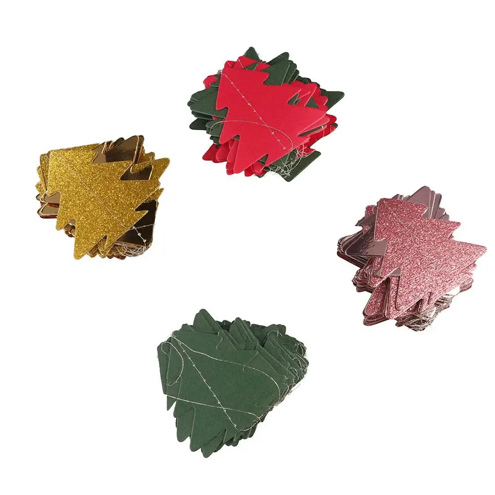 Зеленая рождественская елка подвесная гирлянда лесная тематическая бумага