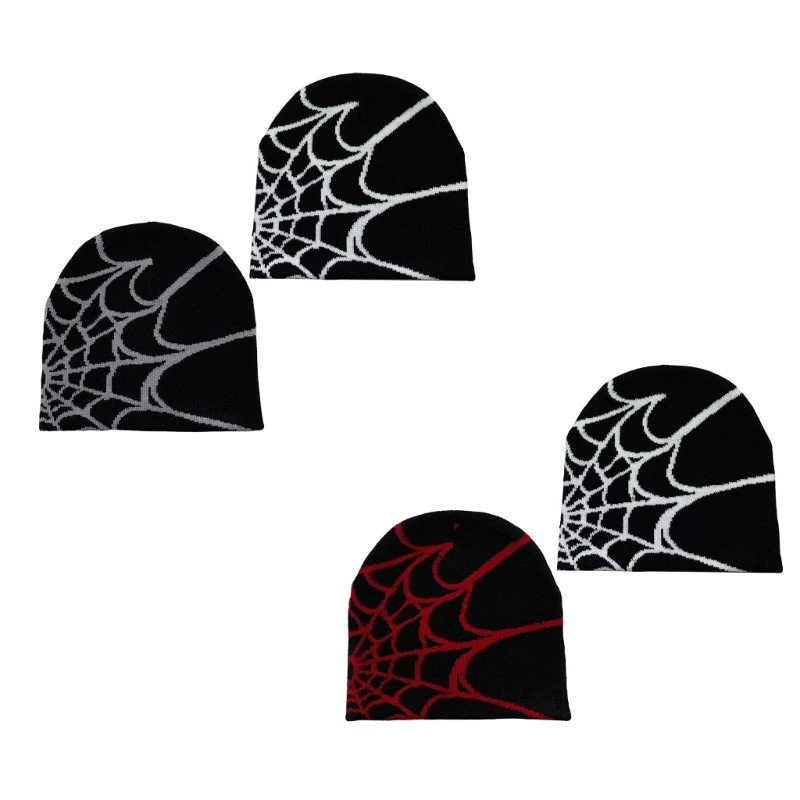 

Вязаная Шапка-бини Y2K, Вязаная Шапка-бини, Шапка-бини в виде паутины Y2k