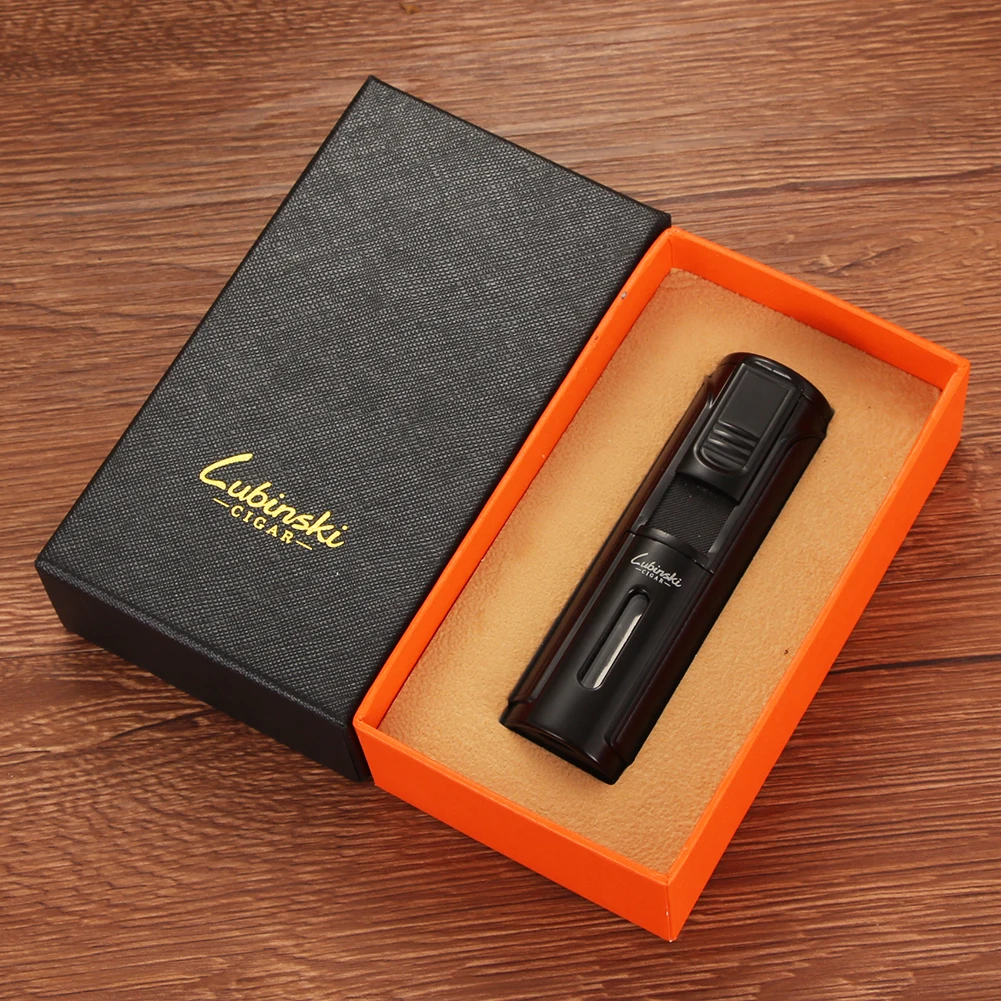 LUBINSKI металлическая зажигалка для сигар два в одном табачная дрель полезная