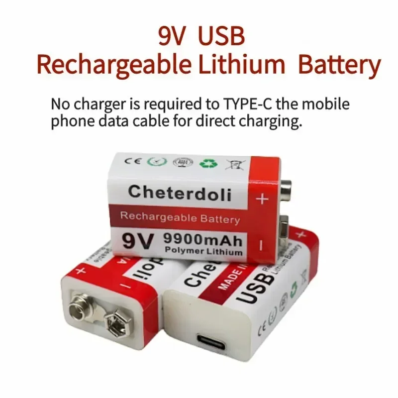 Литий-ионная аккумуляторная батарея 9 В 9900 мАч