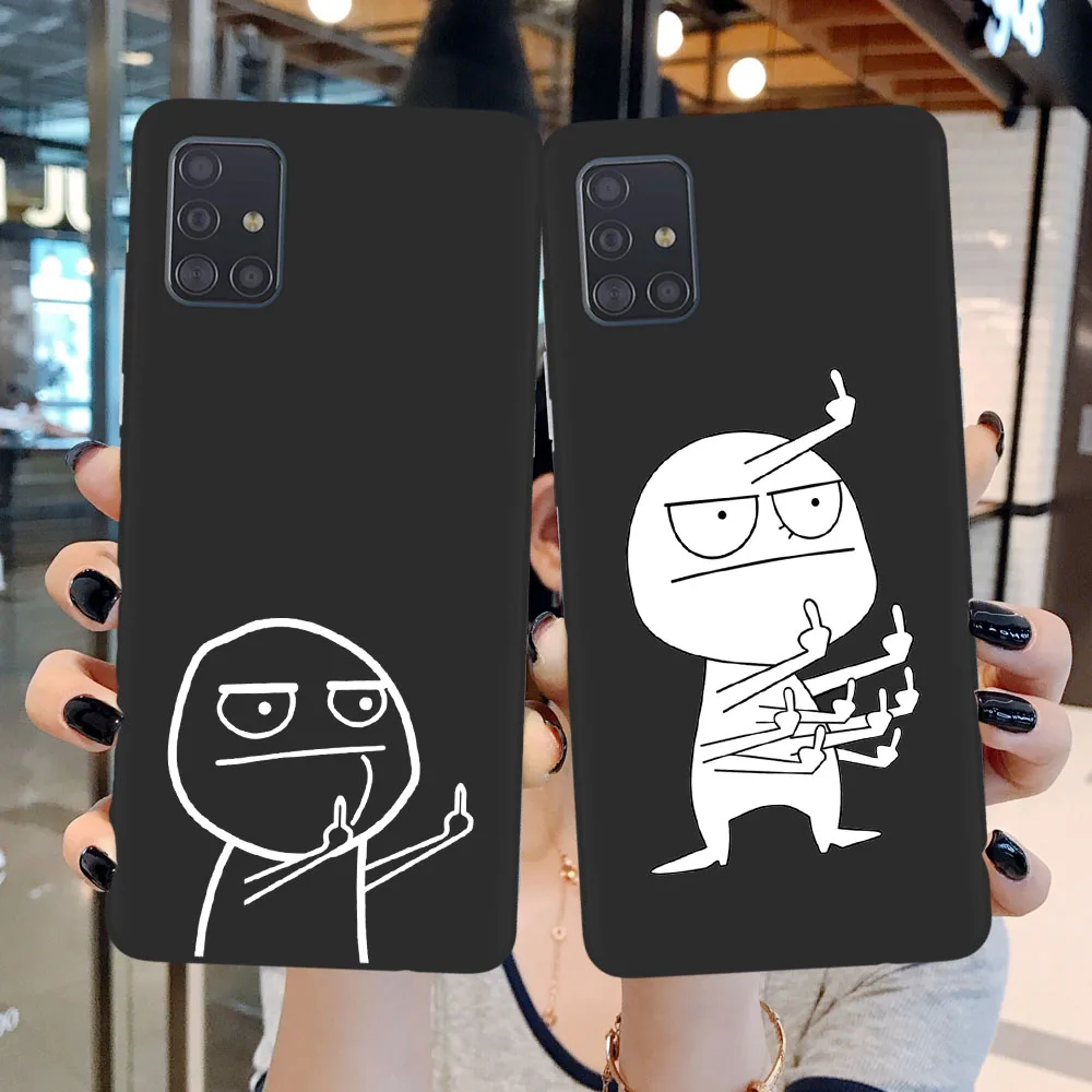 

Funny Man Middle Finger Phone Case For Samsung Galaxy A52 A72 A32 A12 A51 A71 A53 A73 A33 A50 S20 S21 FE S22 Plus Ultra Cover