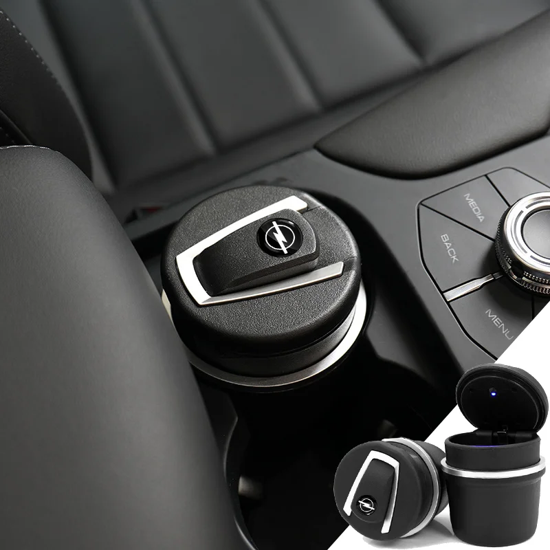 

Car LED Light Portable Smokeless Ashtray Flame Retardant Cigarette Holder Box for Opel Corsa Insignia Astra H G J K Antara Corsa