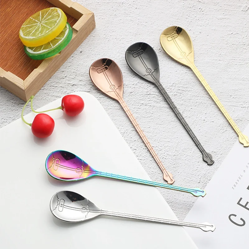

5PCS Stainless Steel Coffee Spoon Teaspoon Children Spoon Beautiful Coffee Tea Use for Cake Spoons