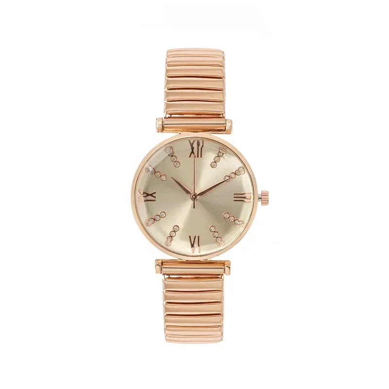 Женские часы модный ремешок из сплава со стразами эластичный кварцевые наручные