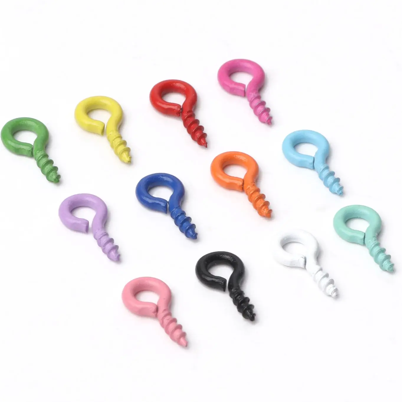 

300-Pack Небольшой мини-игольчатый глаз Игольчатый крючок Нить для глаз Разноцветная пряжка Изготовление ювелирных изделий DIY Ожерелье Брасле...