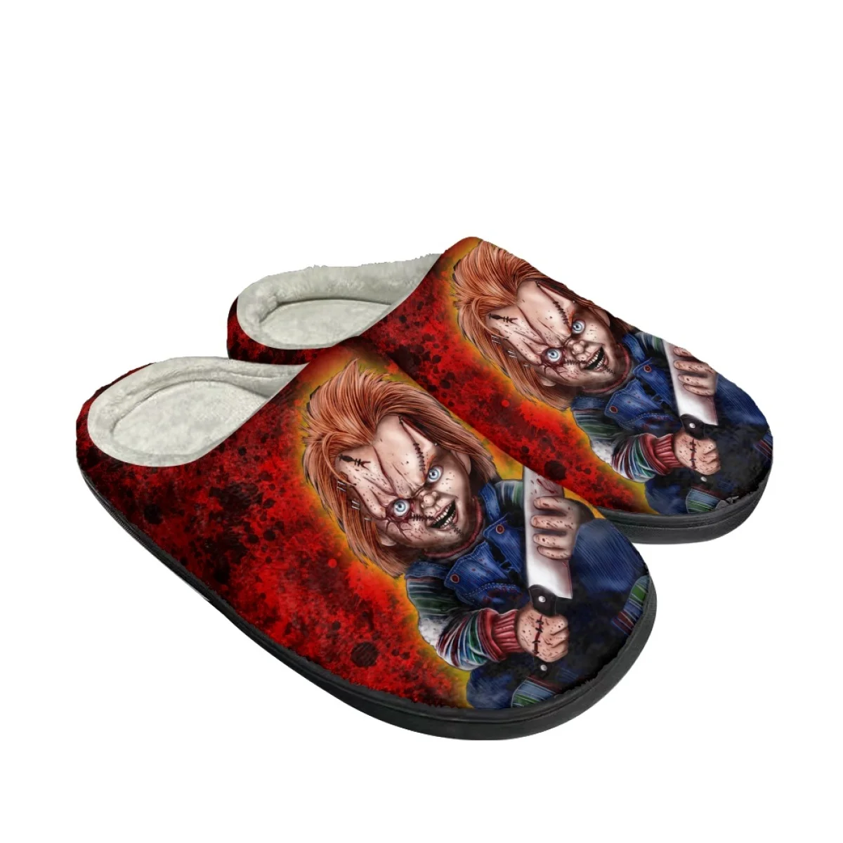 

New Scary Child's Play Pattern Spring Autumn Woman Men Cotton Slipper Outdoor Indoor Breathable Convenient Slippers Custom Image