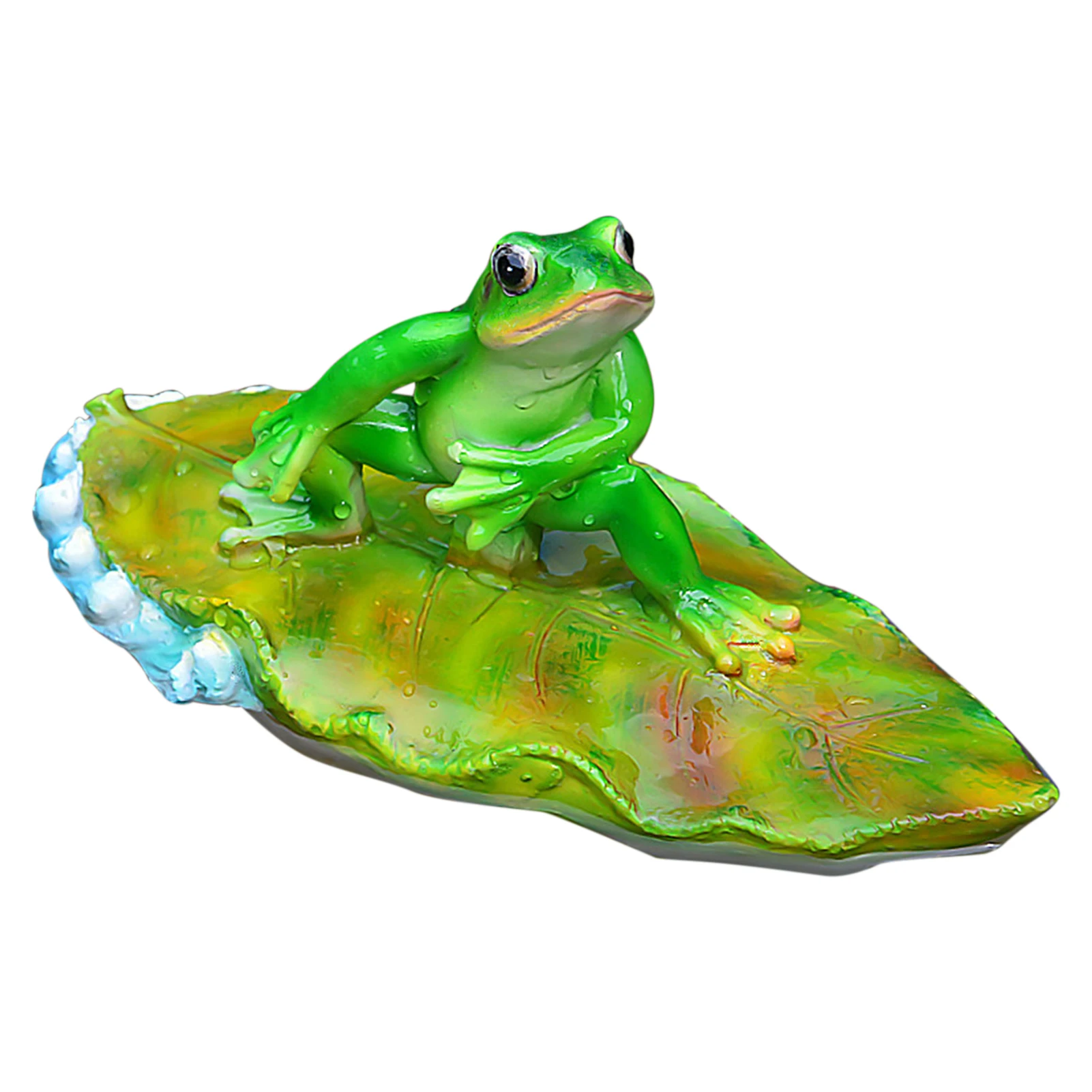

Полимерные поделки с зелеными листьями для пруда, Настольная Милая Статуэтка лягушки, искусственные аквариумы, животные, сад, фотоальбом, п...