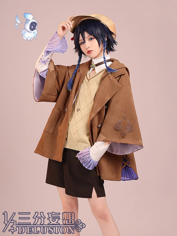 

Anime Genshin Impact Venti Daily Dress Juvenile Memory Kimono Gorgeous Uniform Cosplay Costume Halloween Women FreeShipping 2022
