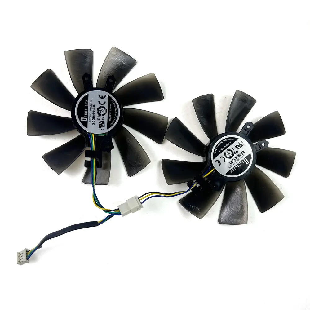 Фото Пара сменных охлаждающих вентиляторов для видеокарты PNY GeForce RTX 3070 UPRISING с двумя вентиляторами - 9-лопастные, 100 мм, 4-контактные, PWM, ECOTHERM GFY №3