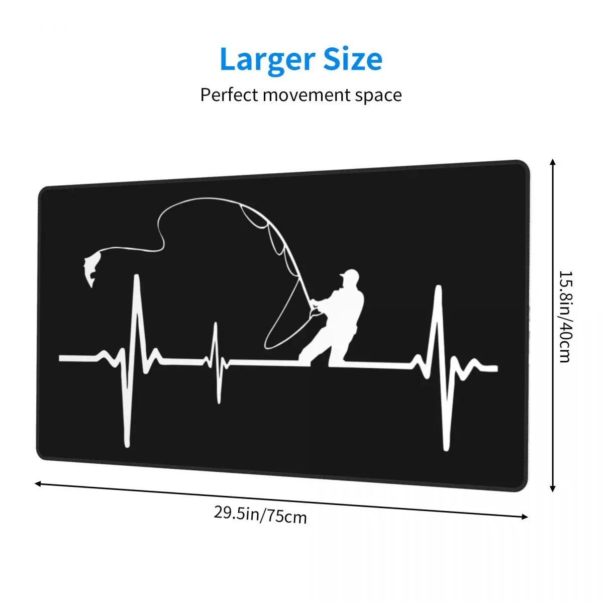 Коврик для мыши с клавиатурой и сердцебиением рыбалки коврик рыбаки Fisher Gear 900x400