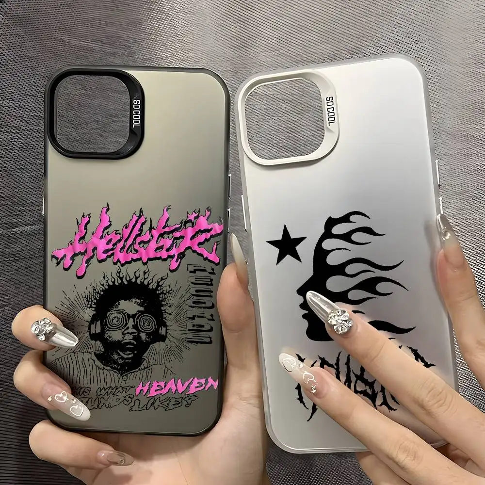 Фото H-HellstarS модный чехол для телефона с логотипом для IPhone 17, 16, 15, 14, 13, 12, 11 Pro Max, черный, фиолетовый, матовый, лазерный, металлический, Aurora Funda №4
