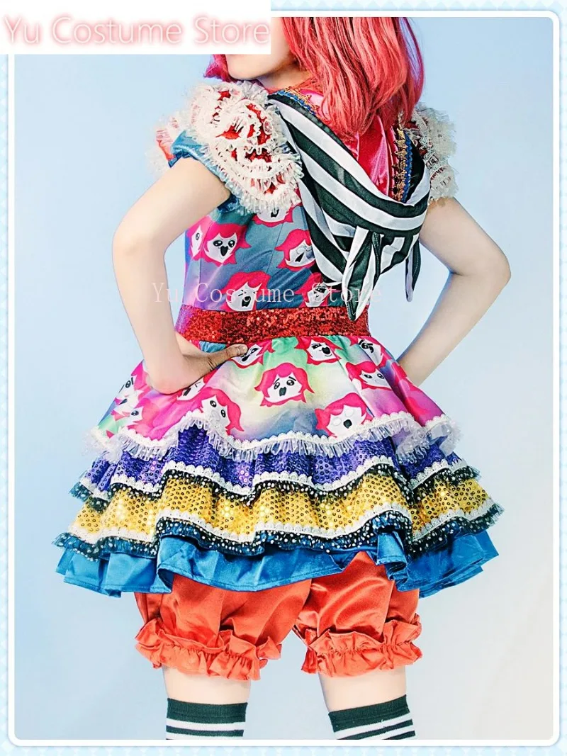 YuCostumeLove Live Sunshine Kurosawa Ruby Косплей Костюм Aqours AAO Танцевальное Платье Милый Вечерний