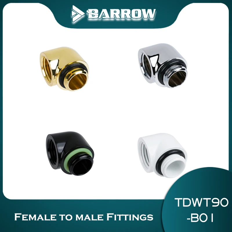 

6PCS Barrow G1/4 90 Degree Fittings Elbow , Water Cooling Adaptor, Water cooling Build Fittings ( Female to male ) TDWT90-B01