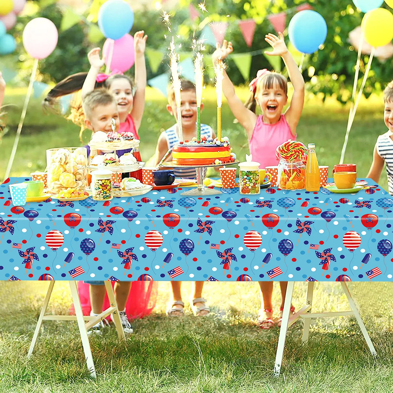 Скатерть на День Независимости x 9 футов украшения скатерть день памяти