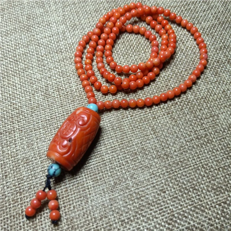 

Ювелирные изделия, тибетский оптимизированный Коралл, кулон Lezi, ретро этническое Стильное ожерелье