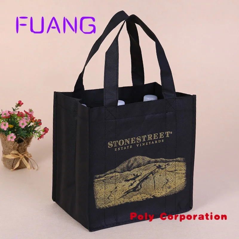Custom wine bags high quality 6 wine bottles portable wholesale tote non woven bag